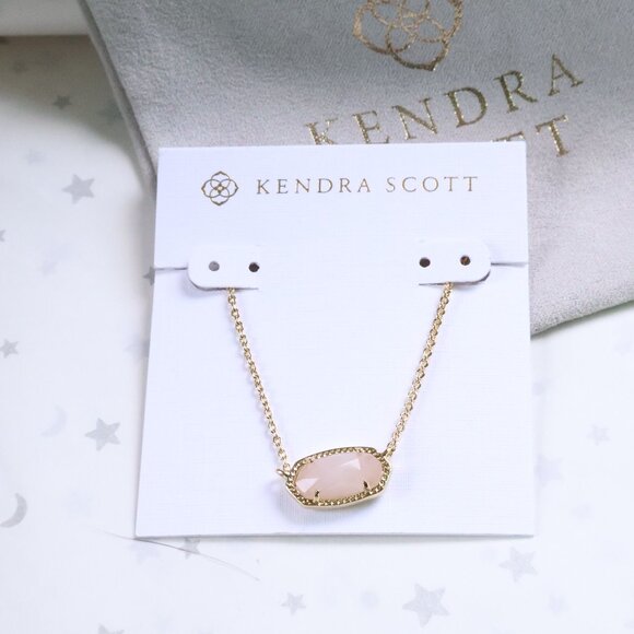 Kendra Scott Gold Pendant Necklace 🌼 Rose Quartz - Picture 1 of 2